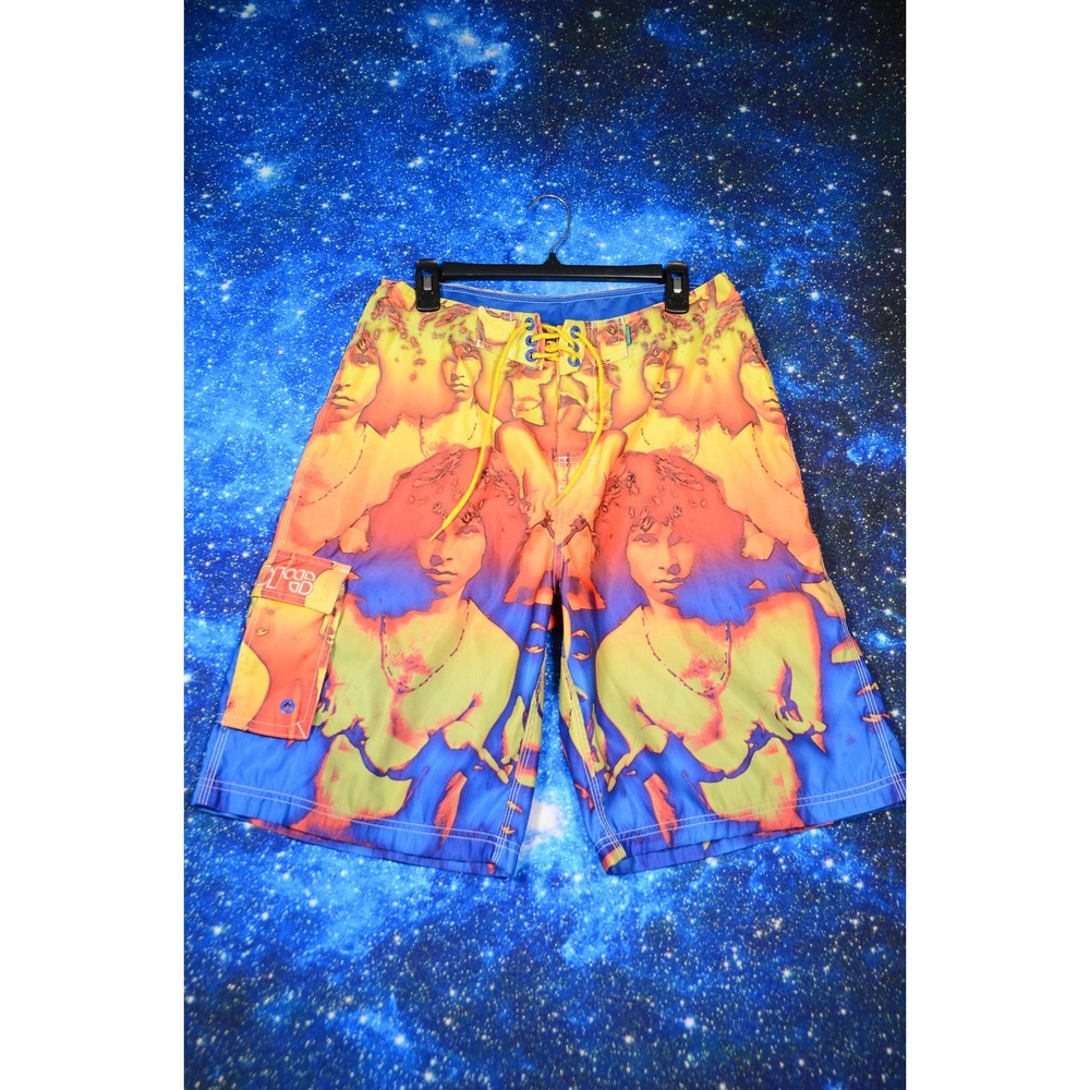 Dragonfly Shorts Mens 34 Multicolor The Doors Tie Dye Boardshorts Swim Surf
